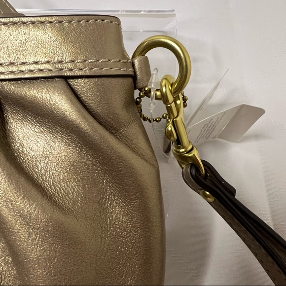 Coach Ergo Leather pleated large wristlet bronze contemporary - Picture 4 of 9